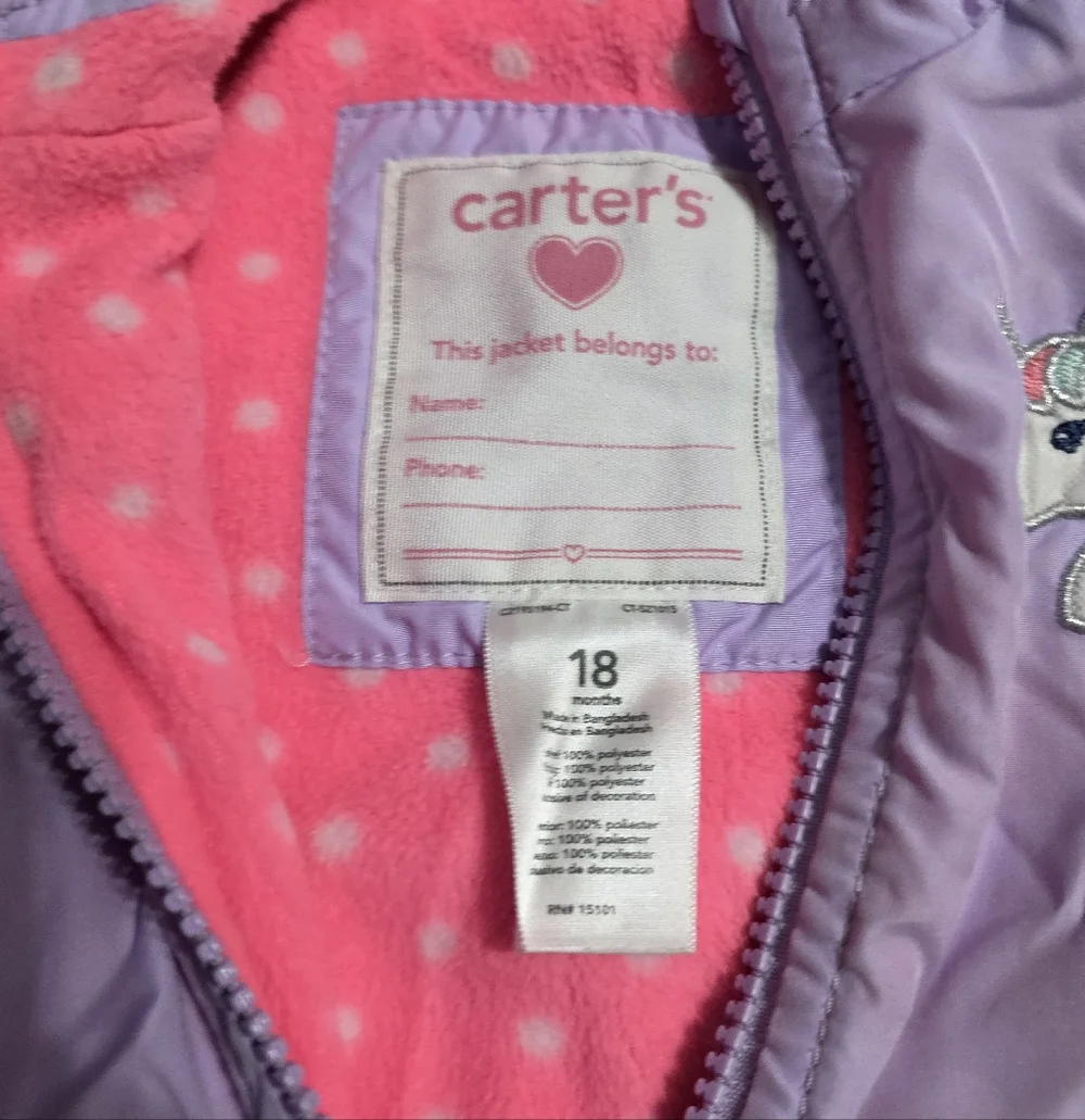 Toddler Carter's Purple Jacket